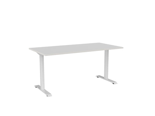 Knight Haven Fixed Single Sided Desk - White Frame