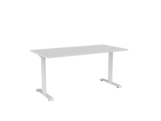 Knight Haven Fixed Single Sided Desk - White Frame