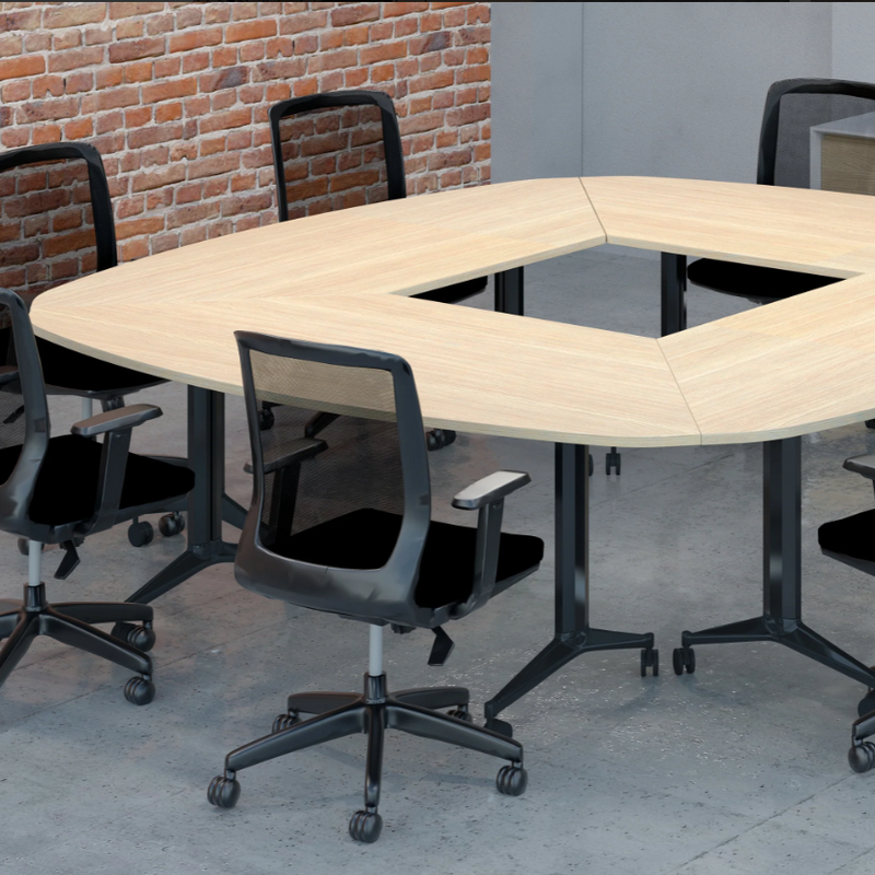 Load image into Gallery viewer, Jump Flip Trapezium Shape Meeting Table with Connectors
