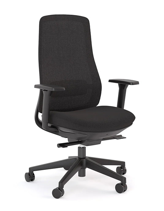 Black office chair on a white background
