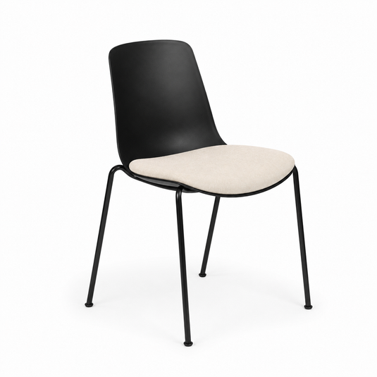 Chair Solutions Ola 4 Leg Chair - Black Frame - Seat Upholstered