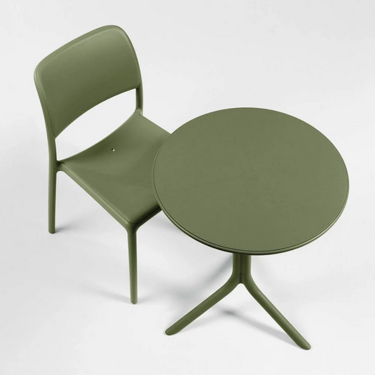 outdoor olive chair and table white background