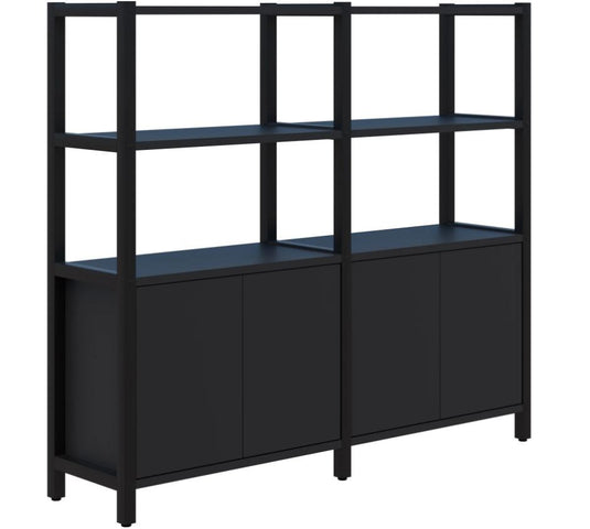 Grid 40 Storage / Open Display Wall - 4 Tier