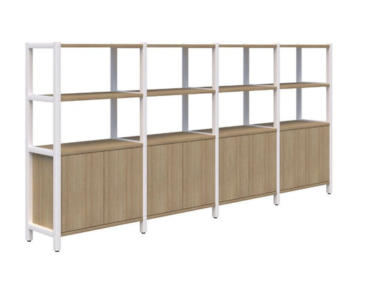 Grid 40 Storage / Open Display Wall - 4 Tier