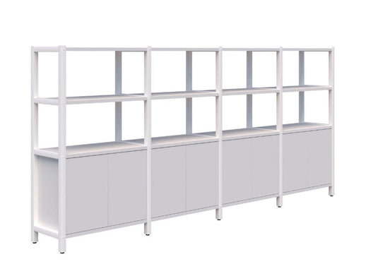 Grid 40 Storage / Open Display Wall - 4 Tier