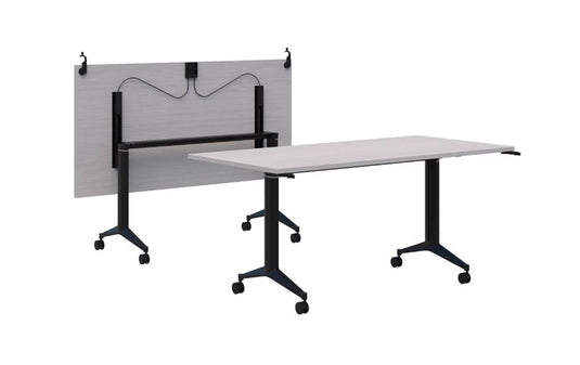 Jump Flip Meeting Table with Connectors - Black Base