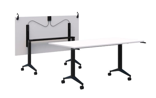 Jump Flip Meeting Table with Connectors - Black Base