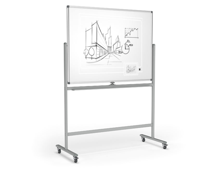 Mobile Pivoting Whiteboard Porcelain Ceramic