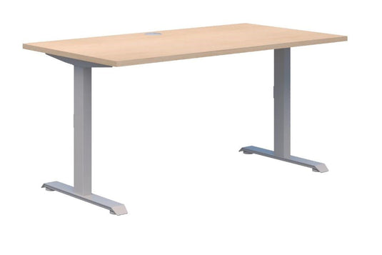 Pintari Fixed Height Straight Desk - Silver Frame