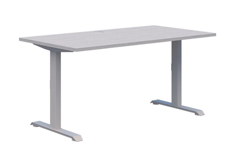 Load image into Gallery viewer, Pintari Fixed Height Straight Desk - Silver Frame
