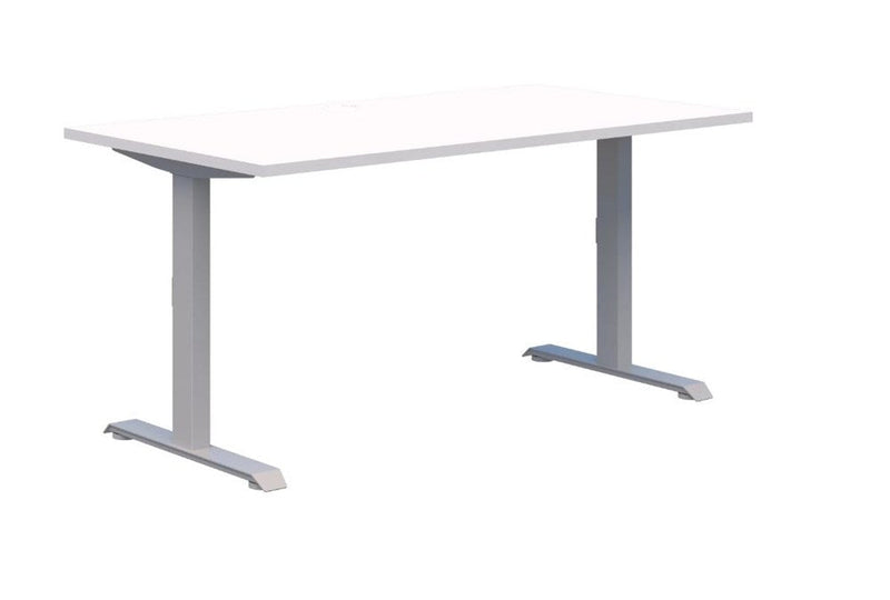 Load image into Gallery viewer, Pintari Fixed Height Straight Desk - Silver Frame
