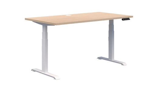 Pintari Straight Desk - Dual Motor Standing - White Base